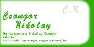 csongor mikolay business card